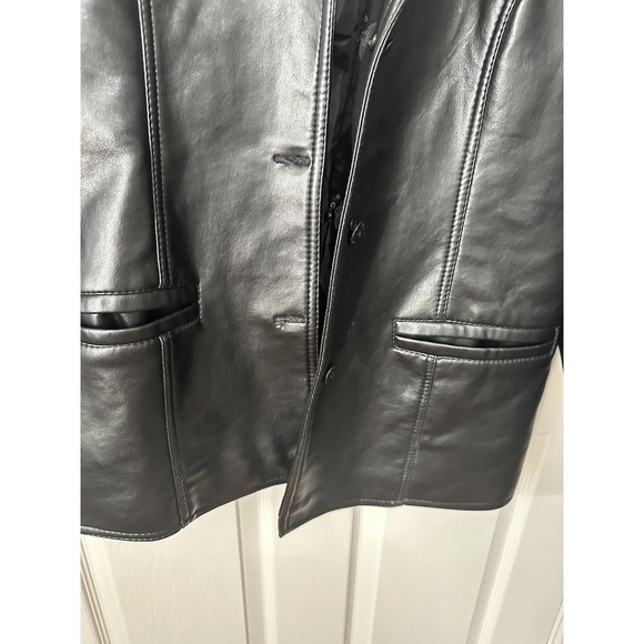 Reportage RGA Ladies Faux Leather Jacket Black size Medium Made in Italy - Picture 2 of 5
